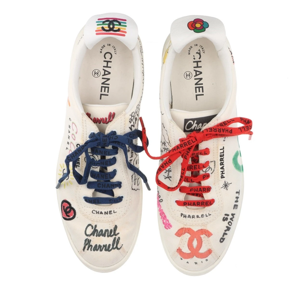 美品 シャネル ファレル ウィリアムス スニーカー 38 CHANEL シャネル×ファレルウィリアムス 靴 スニーカー メンズ42