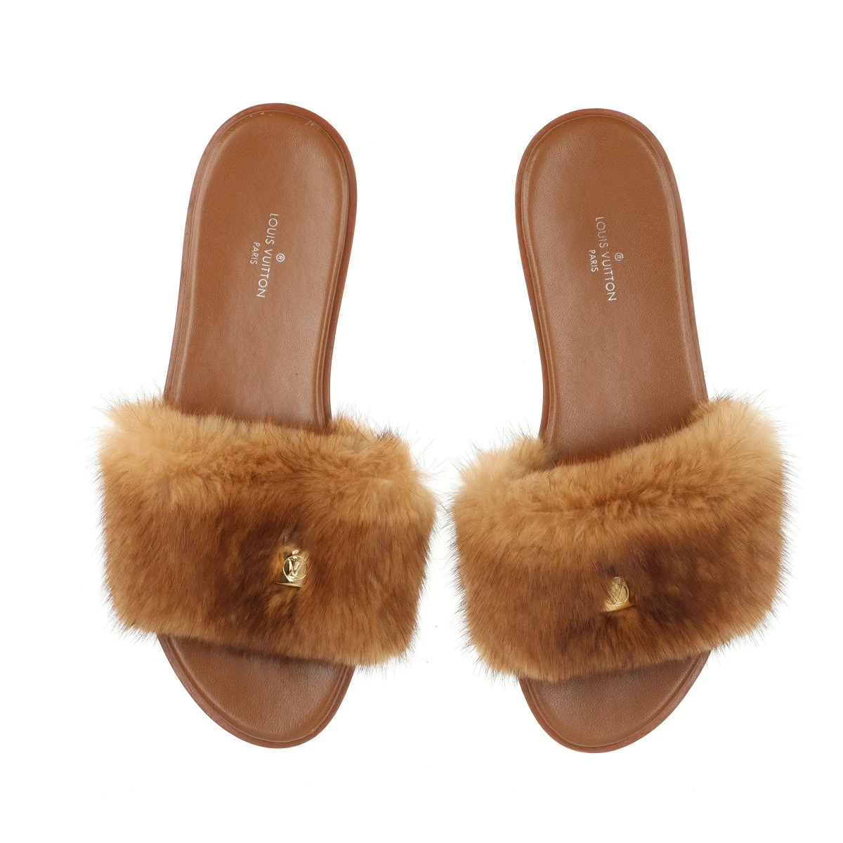 ヴィトン ロックイットライン 18年 ファー×レザー サンダル 37