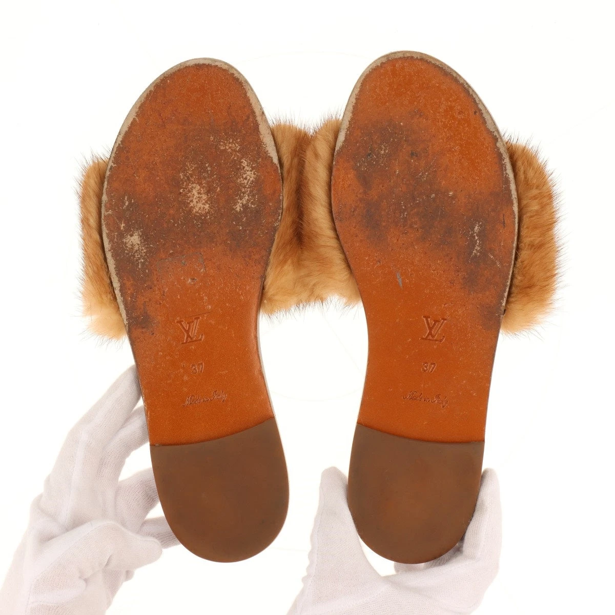 ヴィトン ロックイットライン 18年 ファー×レザー サンダル 37