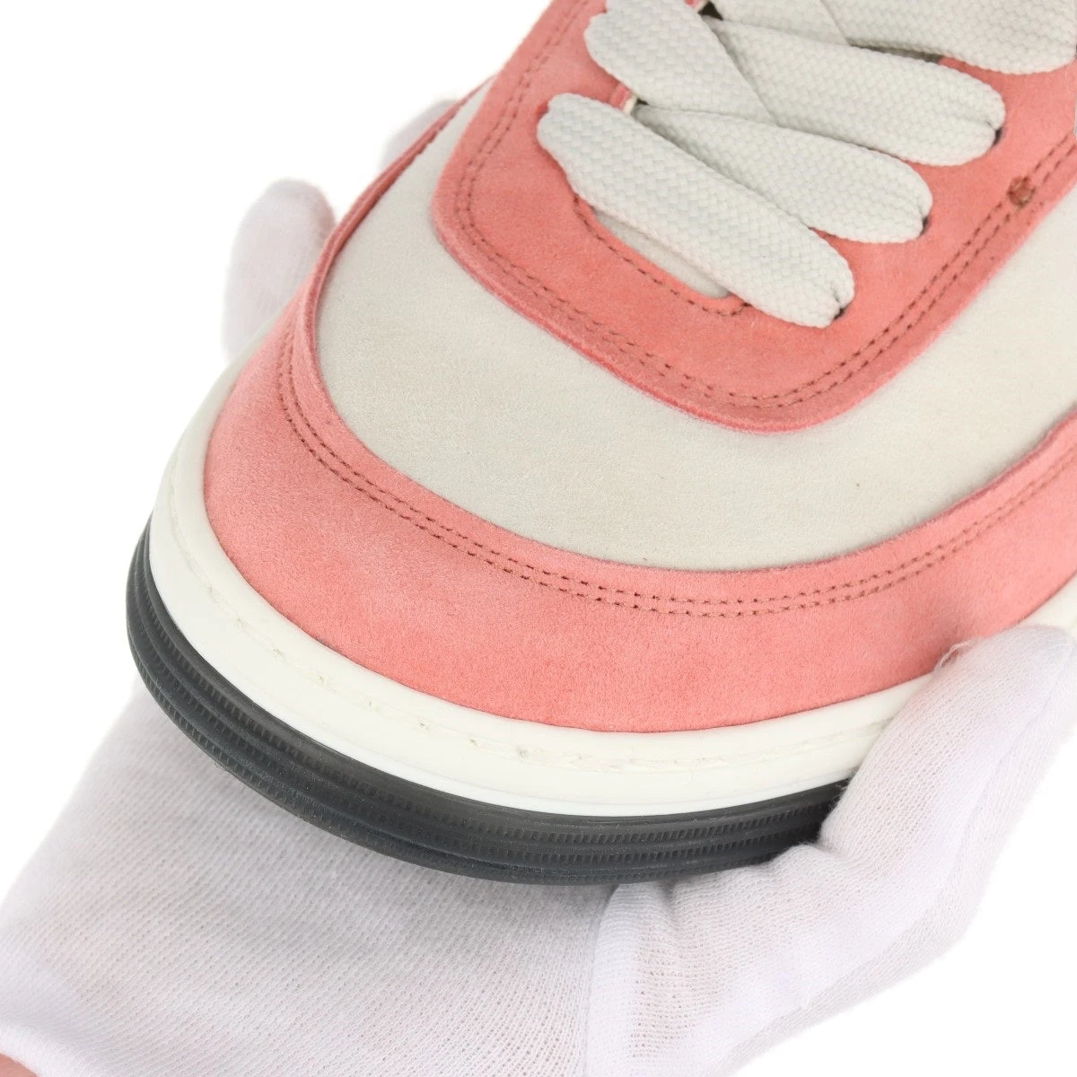 シャネル　スニーカー　ココマーク　ニット　スエード　ピンク　37　箱付き シャネルスニーカーココマークニットスエードピンク37箱付き