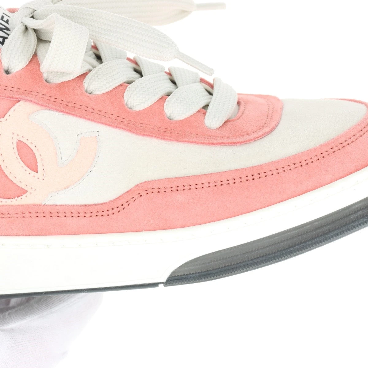 シャネル ココマーク スエード スニーカー 37 レディース ピンク