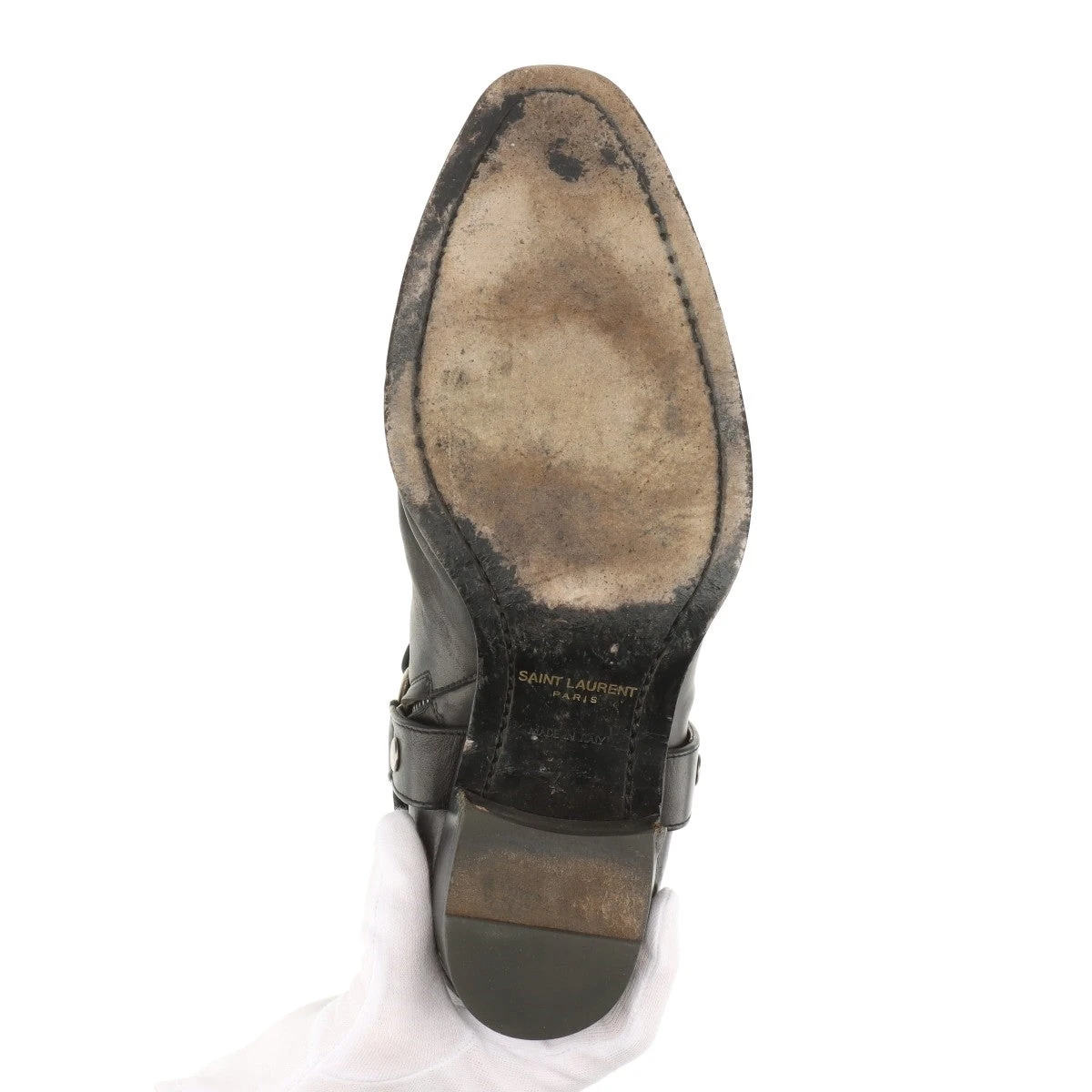 サンローランパリ ワイアットハーネス レザー ブーツ 41 メンズ