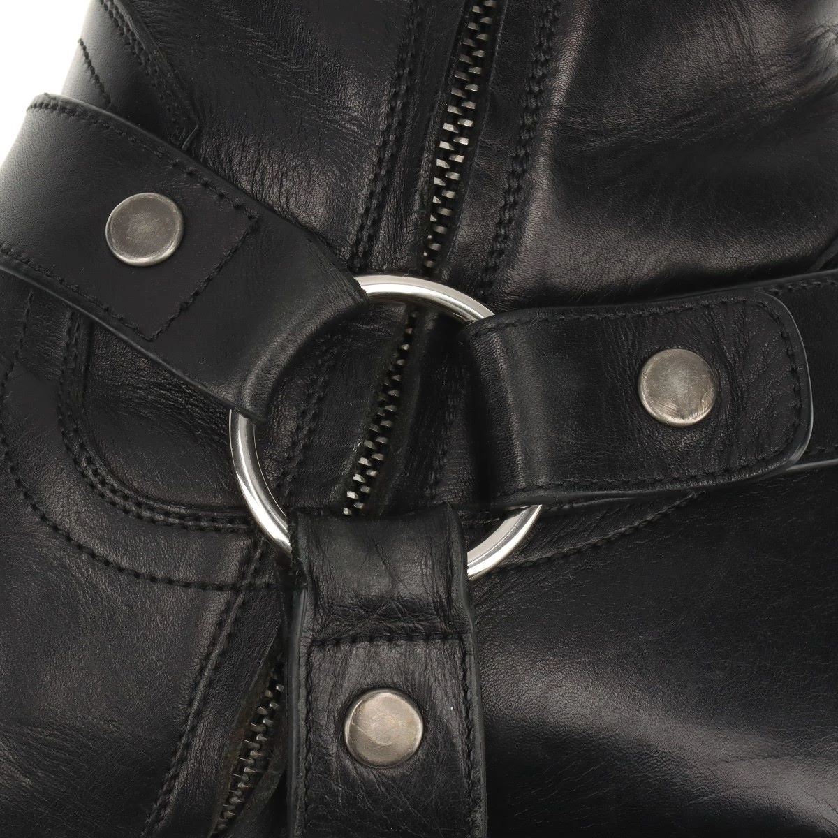 サンローランパリ ワイアットハーネス レザー ブーツ 41 メンズ