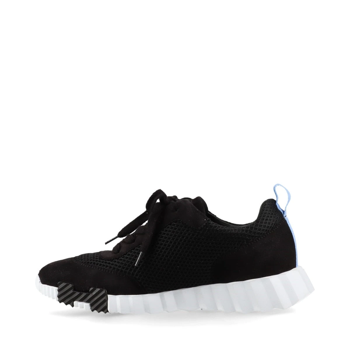 エルメス HERMES スニーカー ローカット スエード 38.5 黒 取り巻く  