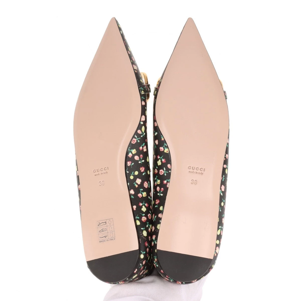 超美品 グッチ　GUCCI　ホースビット　パンプス　レザー　ブラック　38 グッチ ホースビット レザー パンプス 38.5 レディース ブラック
