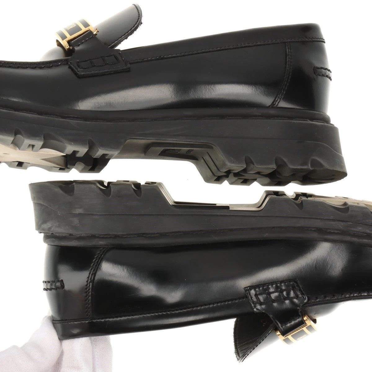 クリスチャンディオール レザー ローファー 37 レディース ブラック