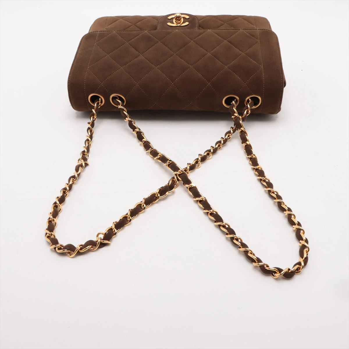 シャネル マトラッセ25 スエード シングルフラップ ダブルチェーン