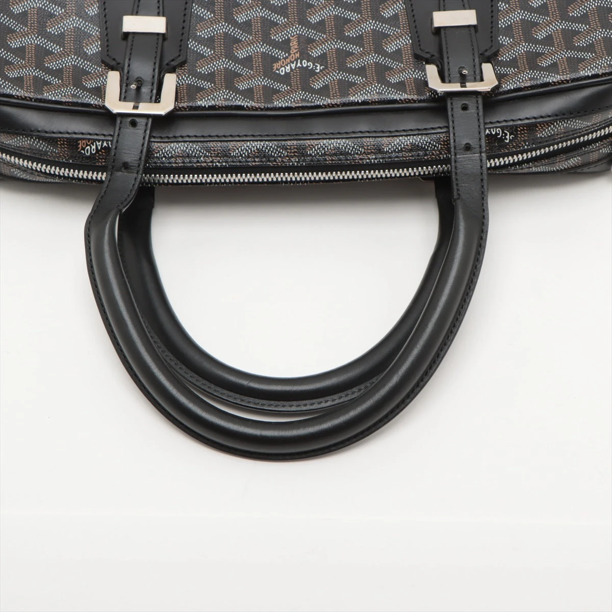 ゴヤール アンバサードPM PVC×レザー ビジネスバッグ ブラック