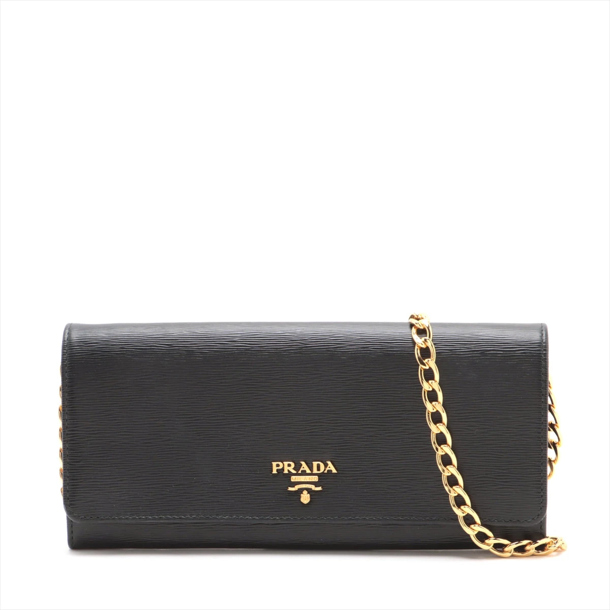 ◇プラダ◇1MT290/レザー/チェーンウォレット/長財布/ブランド/ブラック プラダ PRADA 長財布 チェーンウォレット 黒 小物 レザー 1MT290