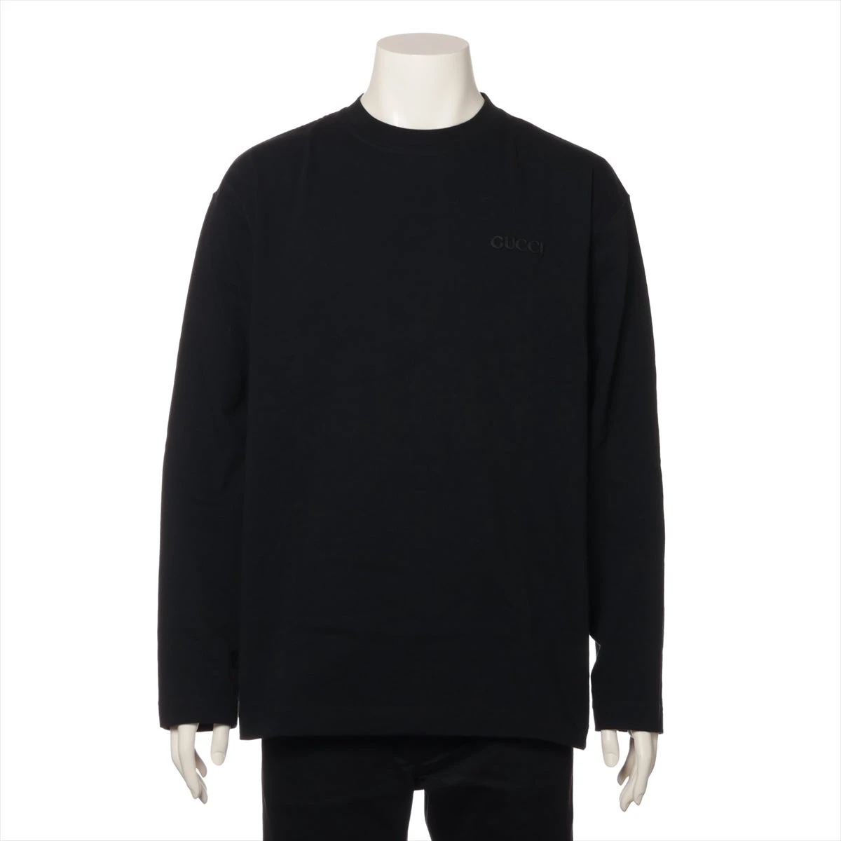 美品GUCCIグッチブラックコットンヘリンフリーダジャケット48 グッチ 24AW コットン ロングTシャツ S メンズ ブラック 794326