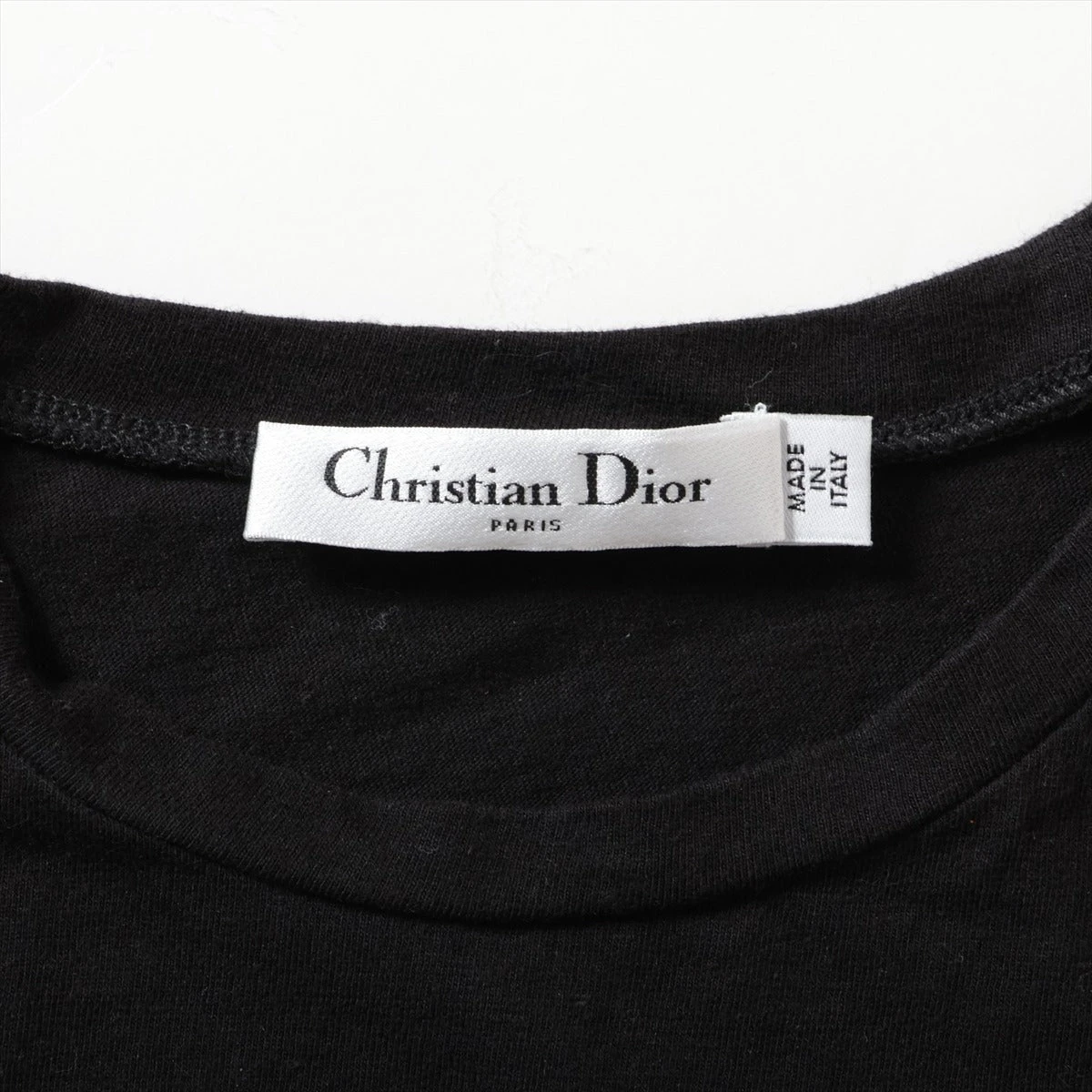 Christian Dior クリスチャンディオール J'ADIOR 8 ロゴプリント リネンクルーネック半袖Tシャツ 213T03TC001 ブラック レディース 正規 Christian Diorクリスチャンディオール 213T03TC001 J'ADIOR8