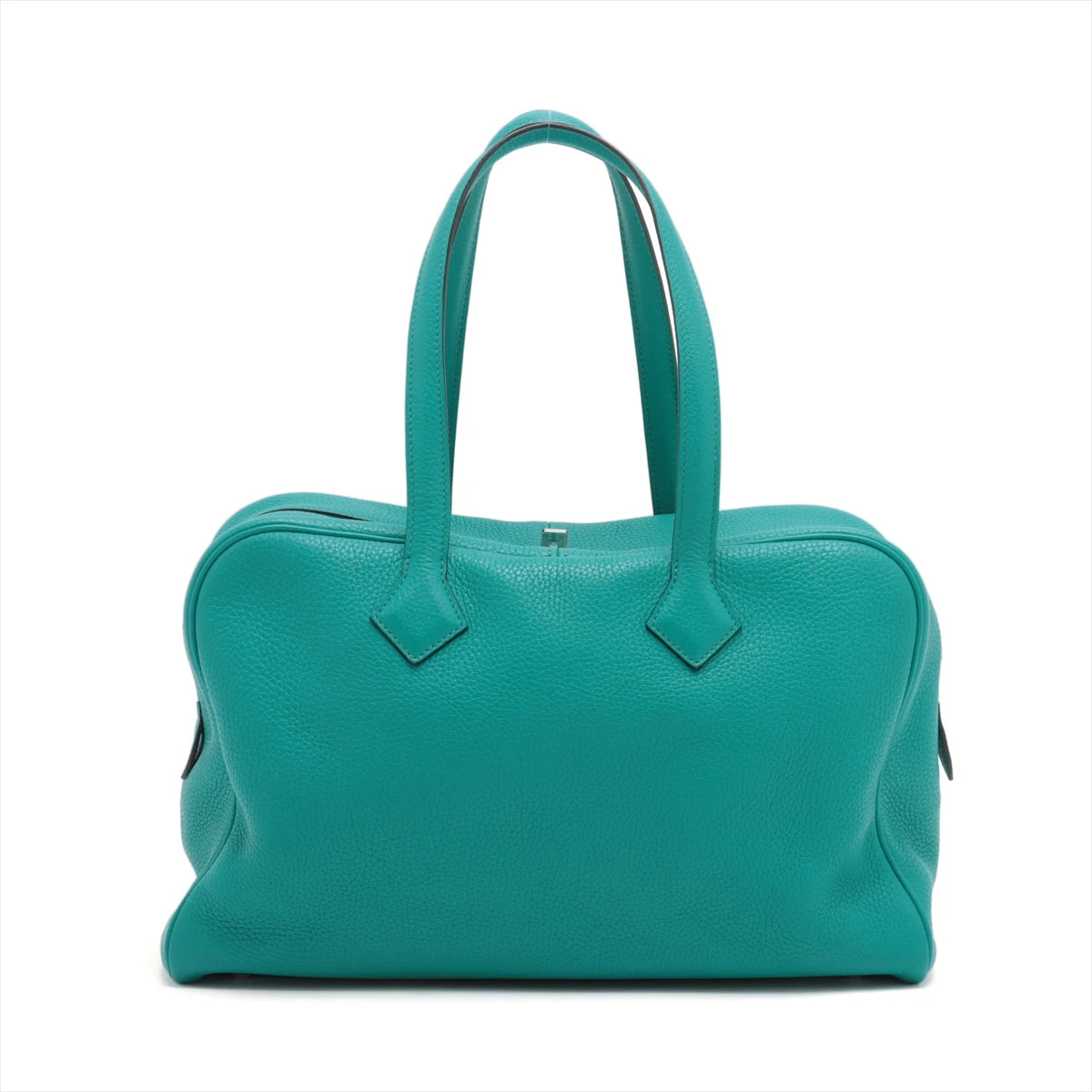 【付属品あり】HERMES ヴィクトリアII35セージ シルバー金具 エルメスヴィクトリア35 グラファイト/ブルーサフィール
