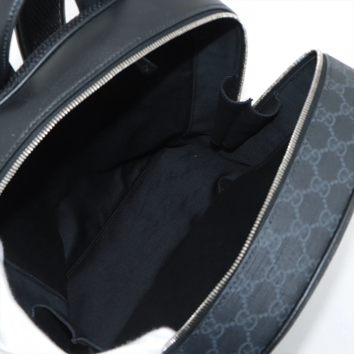 グッチ GGスプリーム PVC×レザー バックパック/リュック ブラック