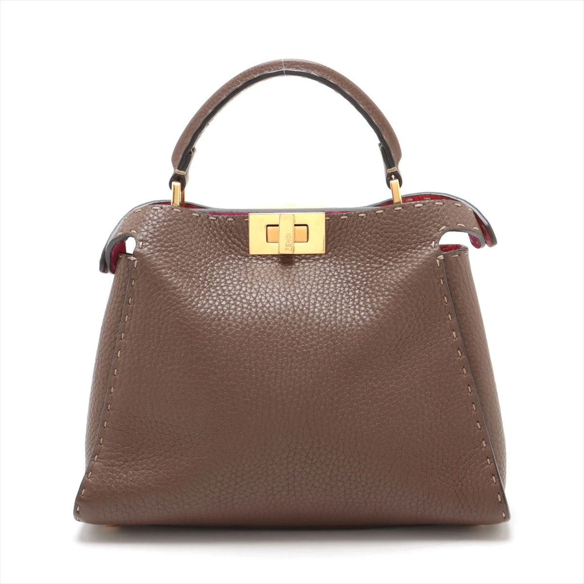 FENDI 2WAYバッグ セレリア レザー ピーカブー エッセンシャリー 茶 フェンディ ピーカブーエッセンシャリー セレリア レザー 2WAY