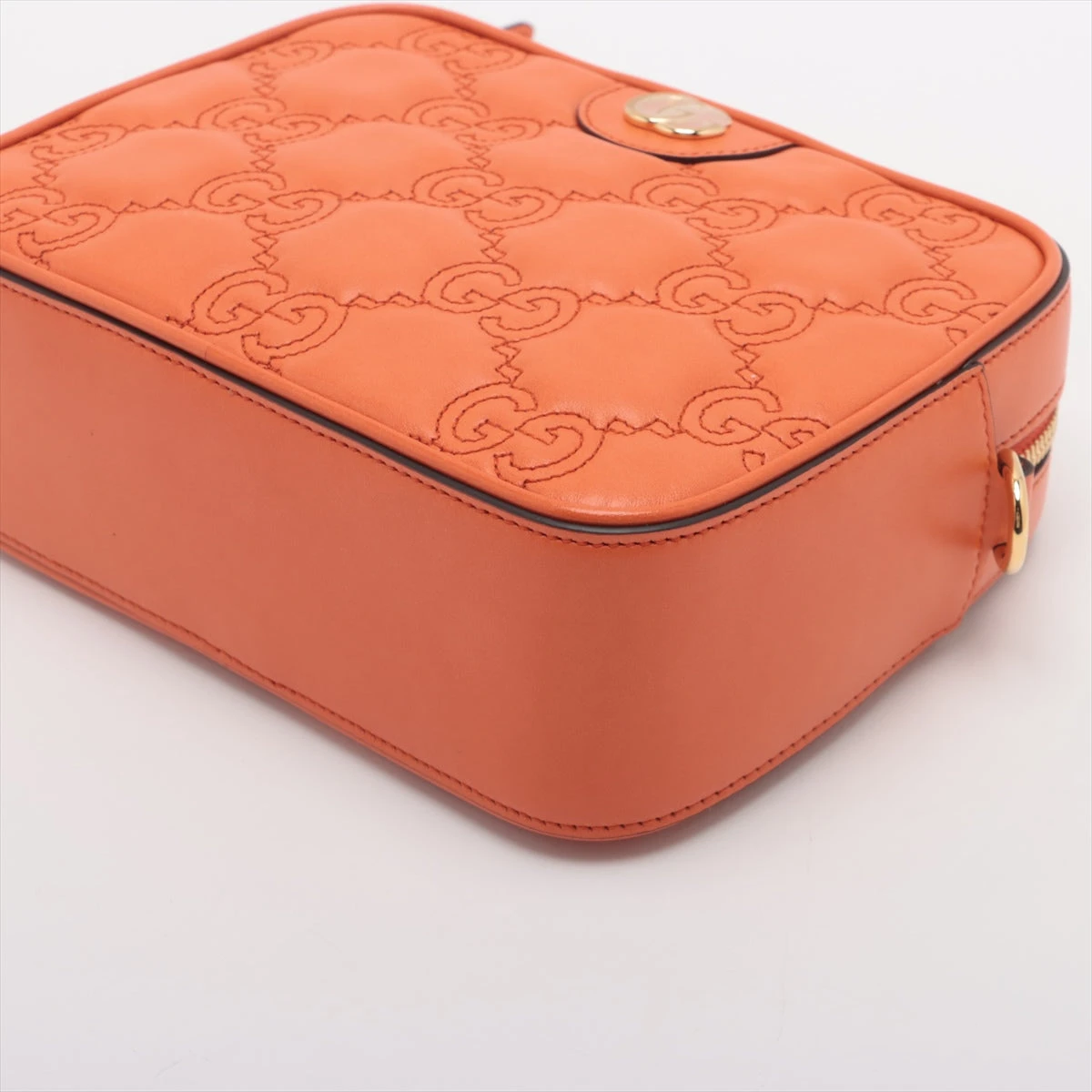 グッチ GGマトラッセ レザー ショルダーバッグ オレンジ 702234  