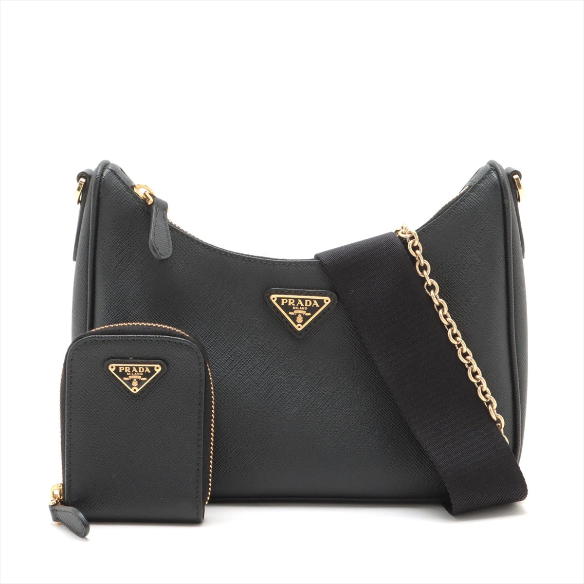 プラダ サフィアーノ 2WAYショルダーバッグ ブラック WZ457632｜中古  