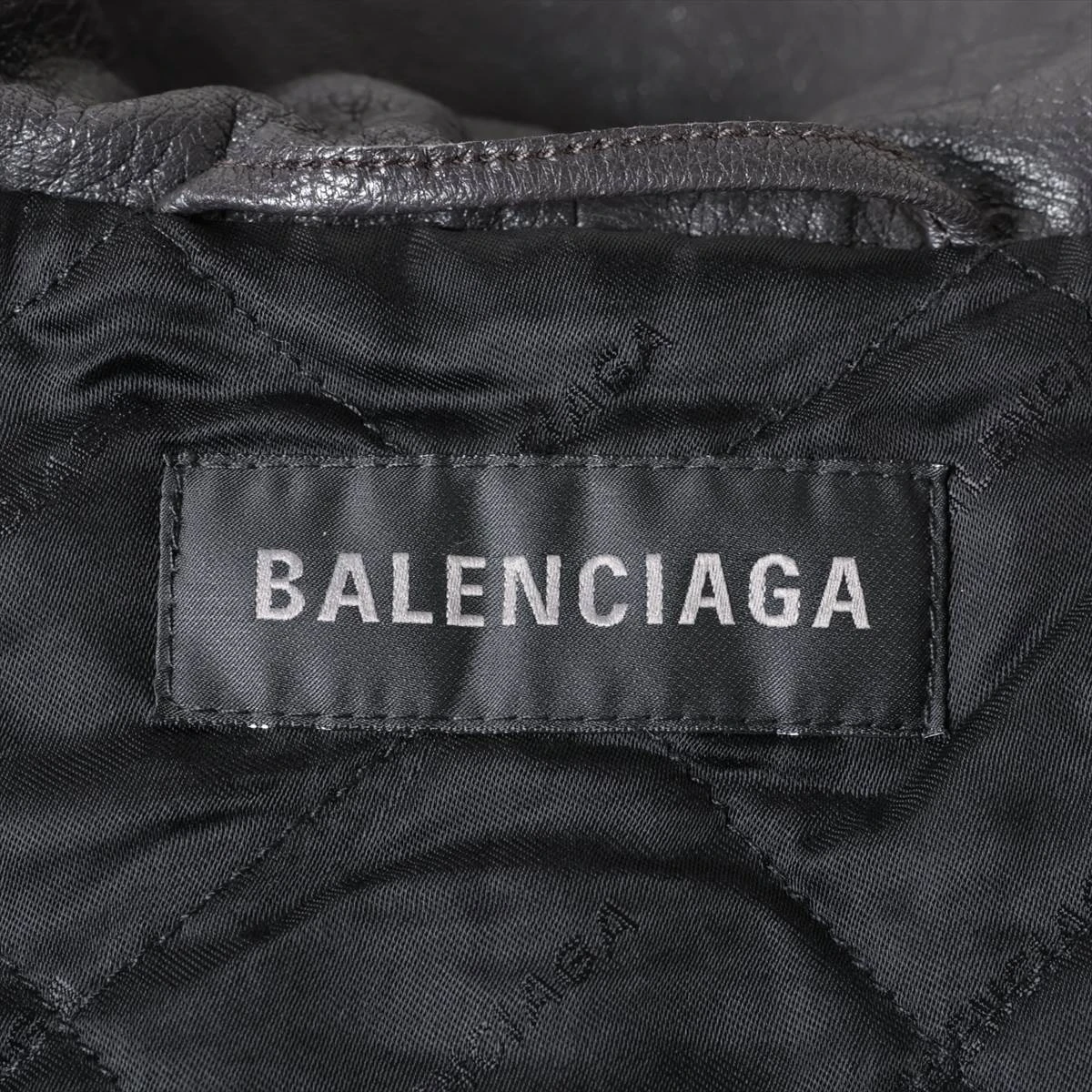 バレンシアガ 22AW ラムスキン レザージャケット 44 メンズ グレー