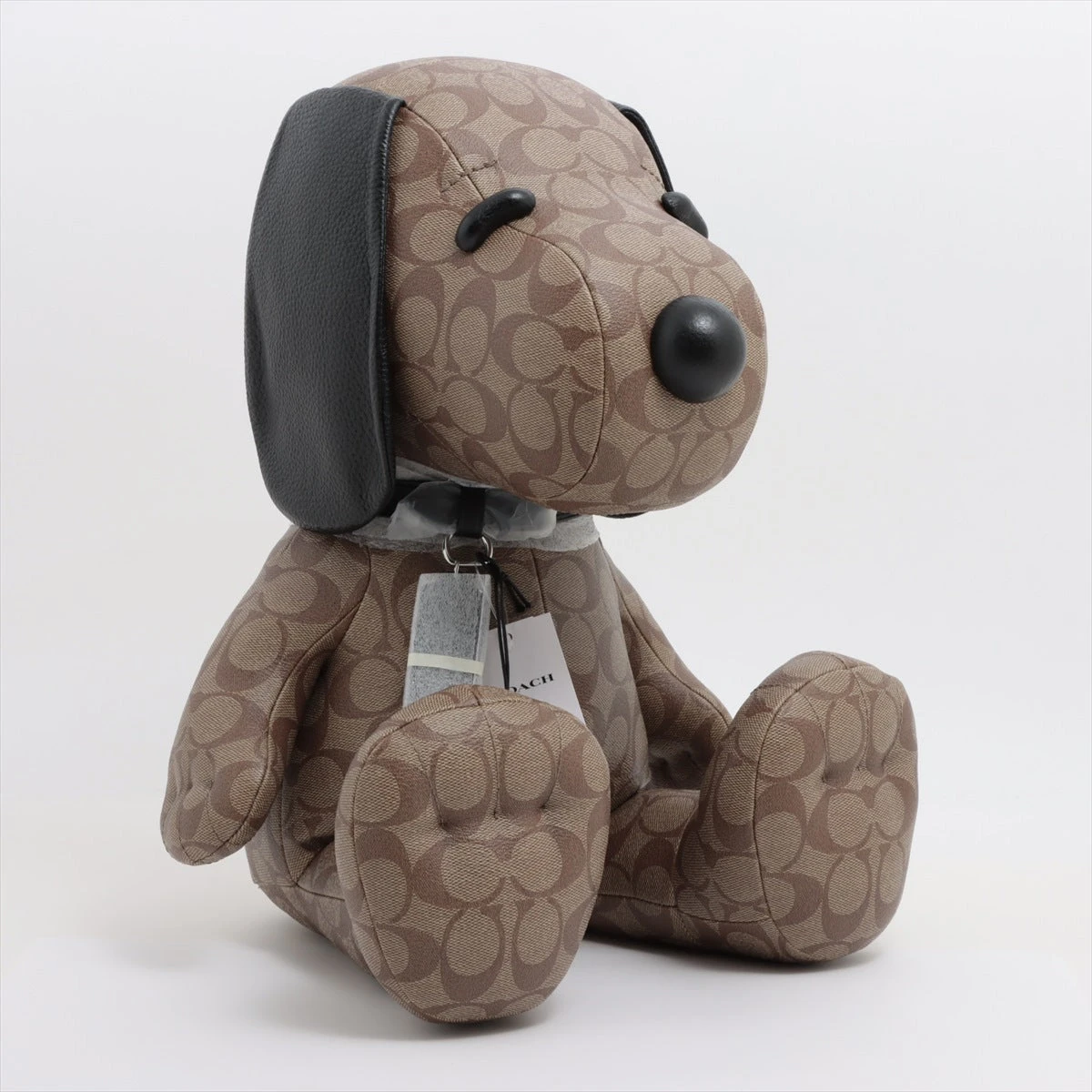 コーチ ぬいぐるみ PVC×レザー ブラウン スヌーピー A3431819