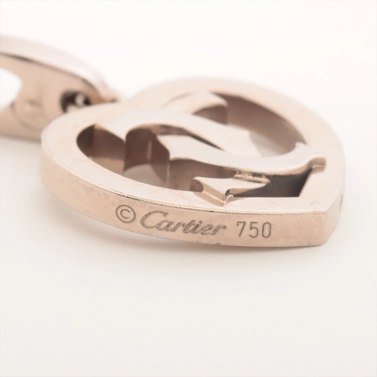 カルティエ 18K 2Cハート チャーム 18K 750WG カルティエ Cartier】チャーム ペンダントトップ 2C C2 ハート