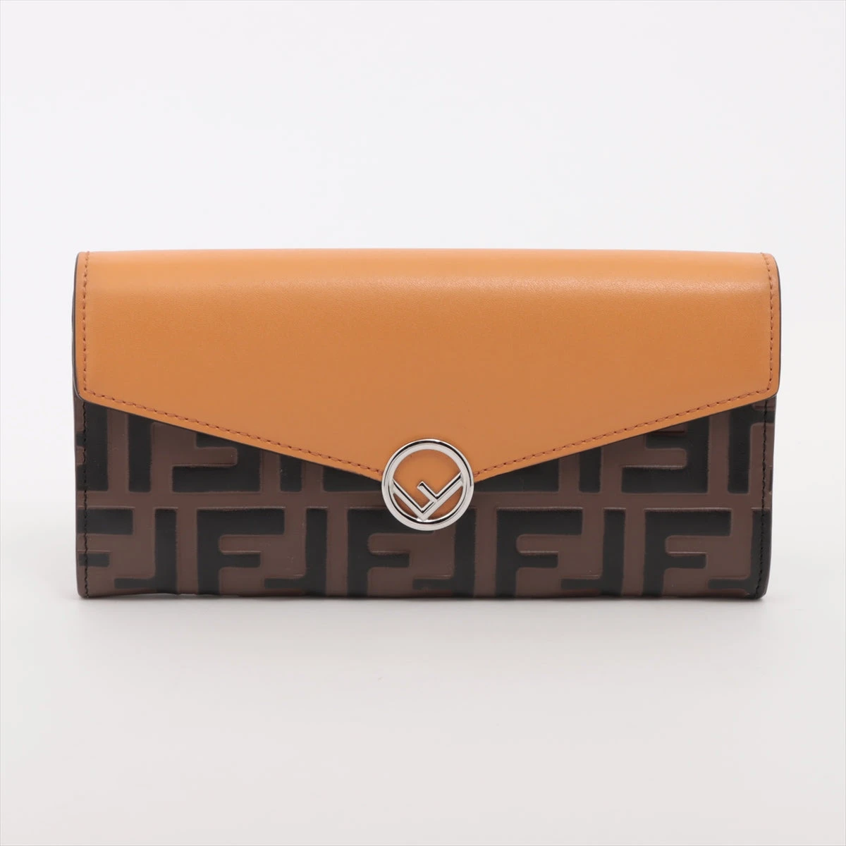 FENDI レザー長財布 イエロー ブラウン フェンディ 財布/小物｜イエロー(黄色)｜中古ブランド品