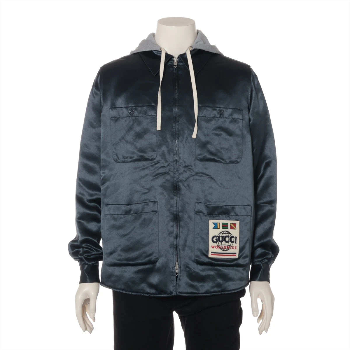 グッチ コットン×アセテート ジャケット 44 メンズ グレー