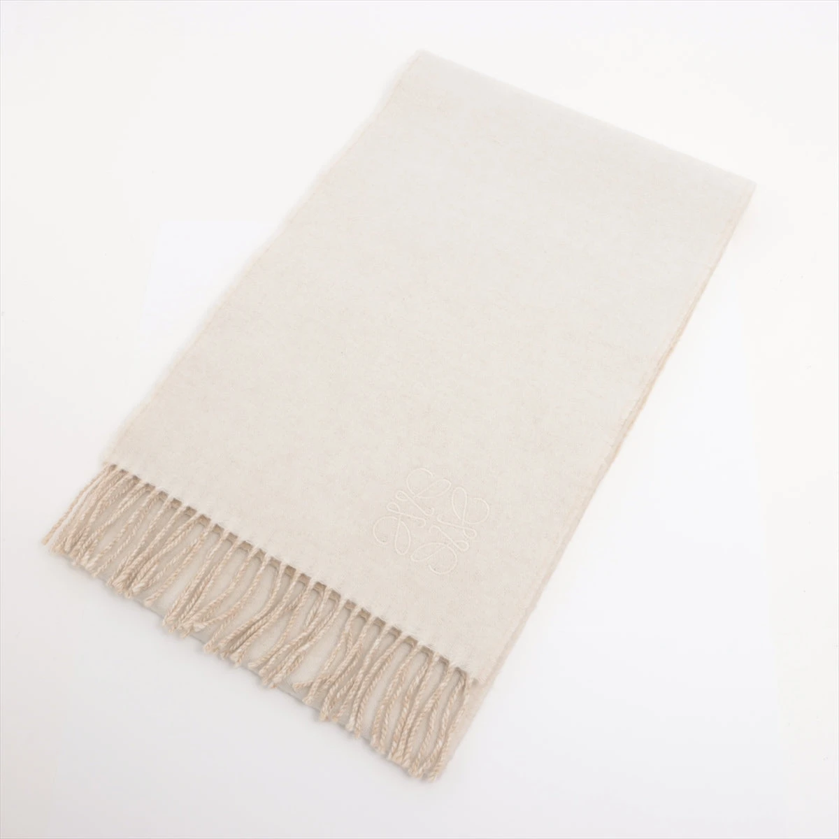 ロエベ アナグラム マフラー ウール×カシミヤ ベージュ A3431399｜中古  