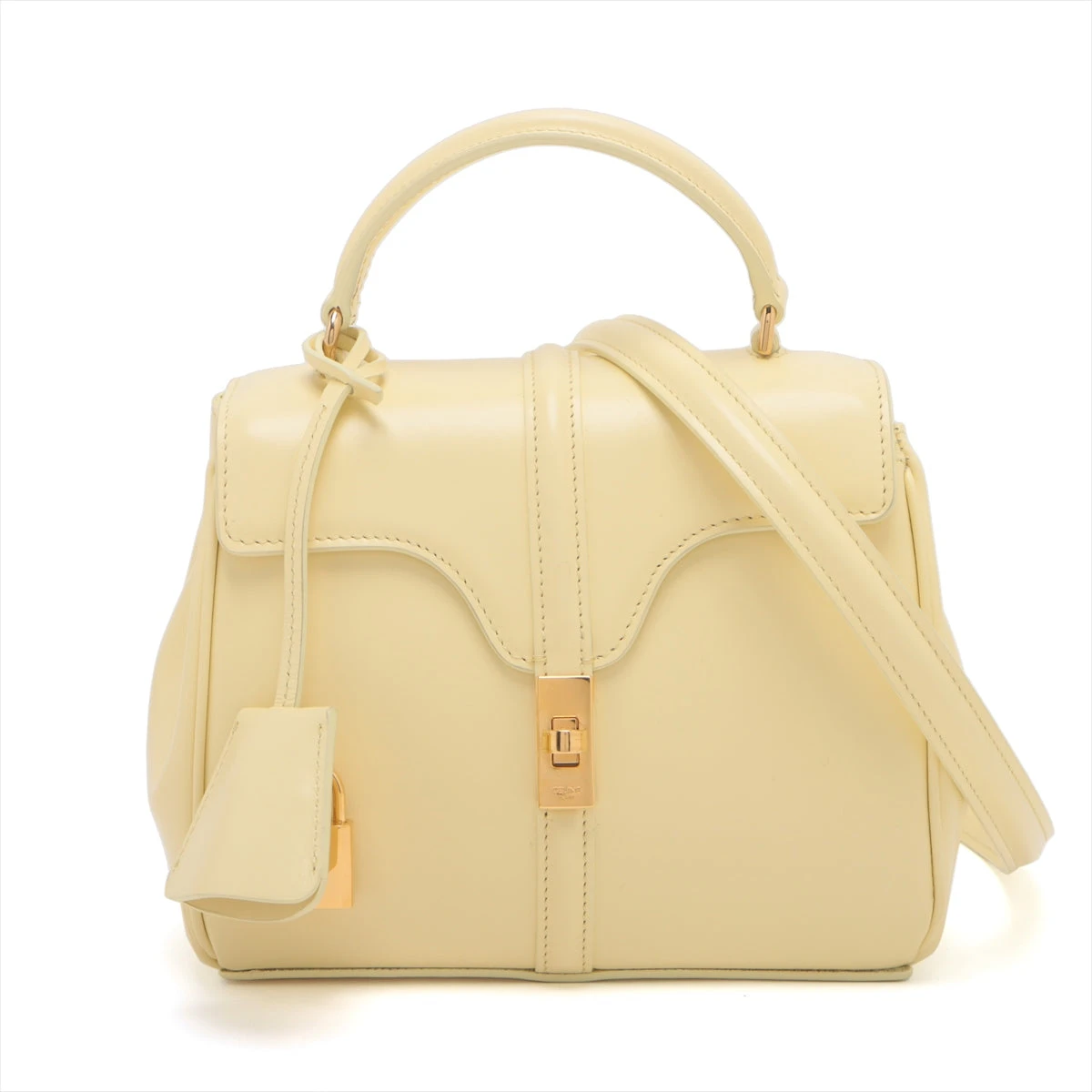 セリーヌ 16セーズ ミニ レザー 2WAYハンドバッグ イエロー A3433562