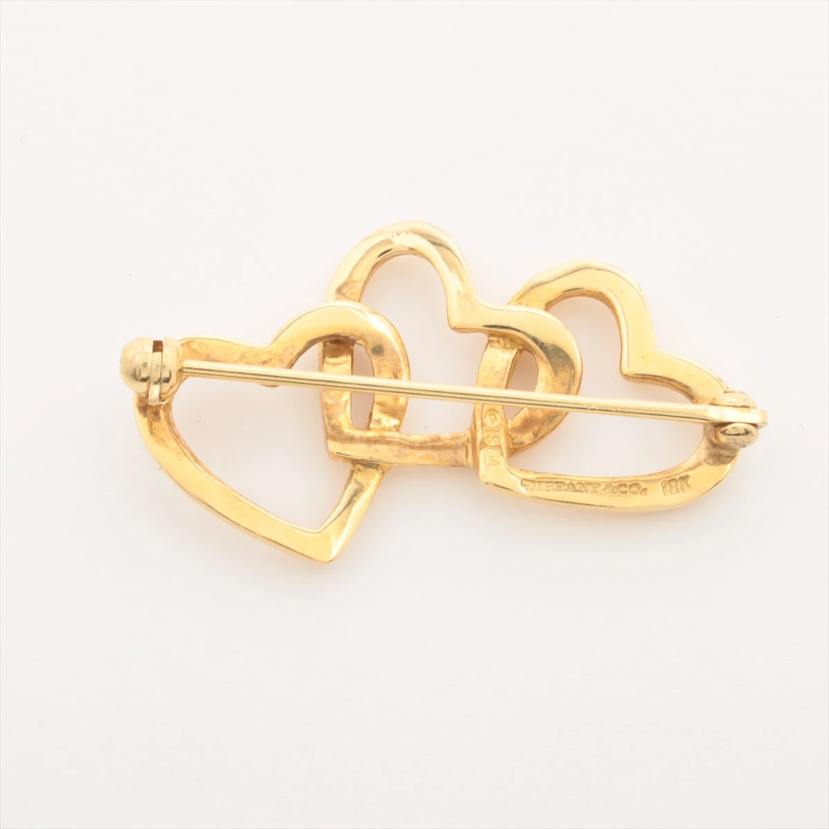 ティファニー トリプルハート ブローチ 18K(YG) 4.9g A3431919｜中古