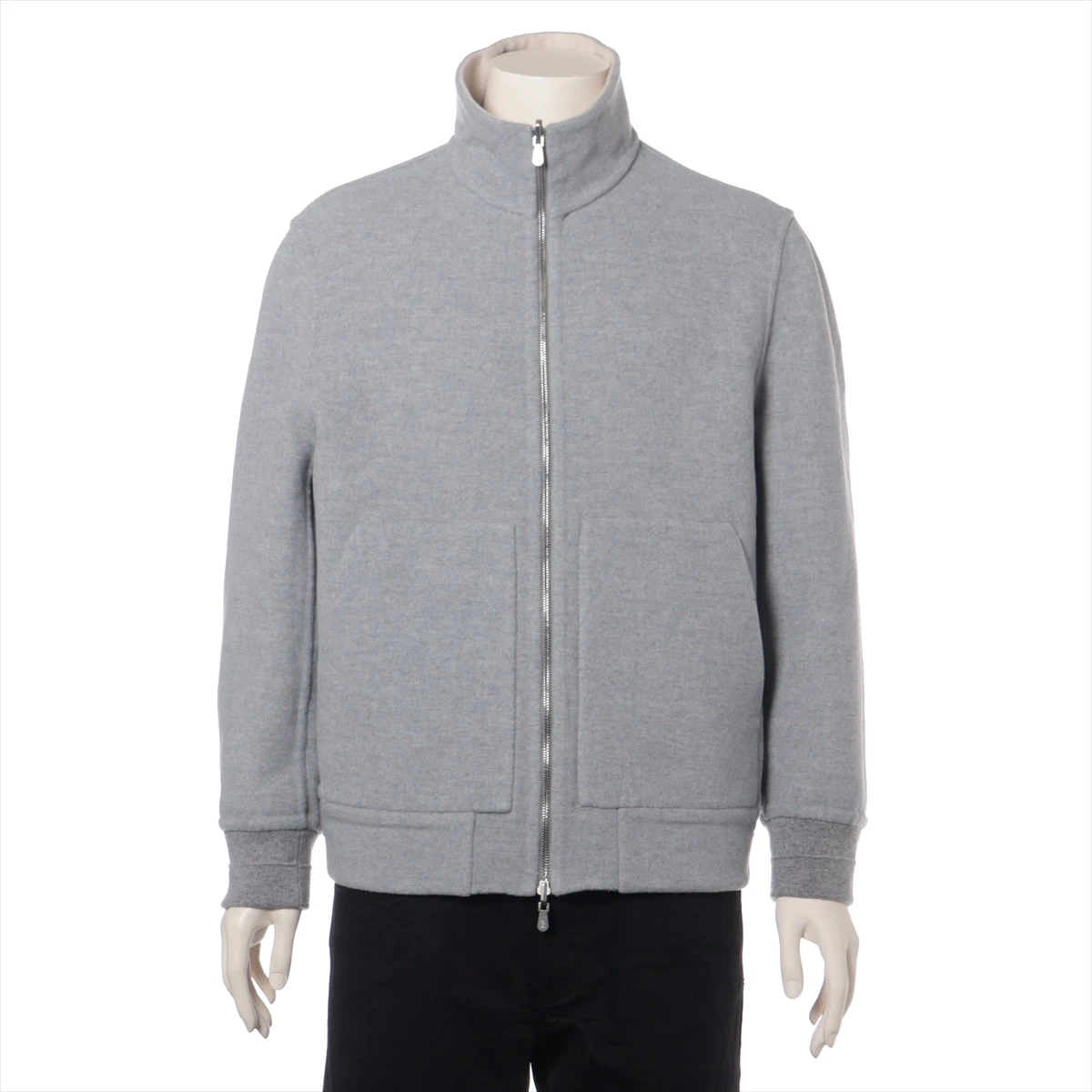 ブルネロクチネリ カシミヤ ブルゾン 50 メンズ ベージュ×グレー