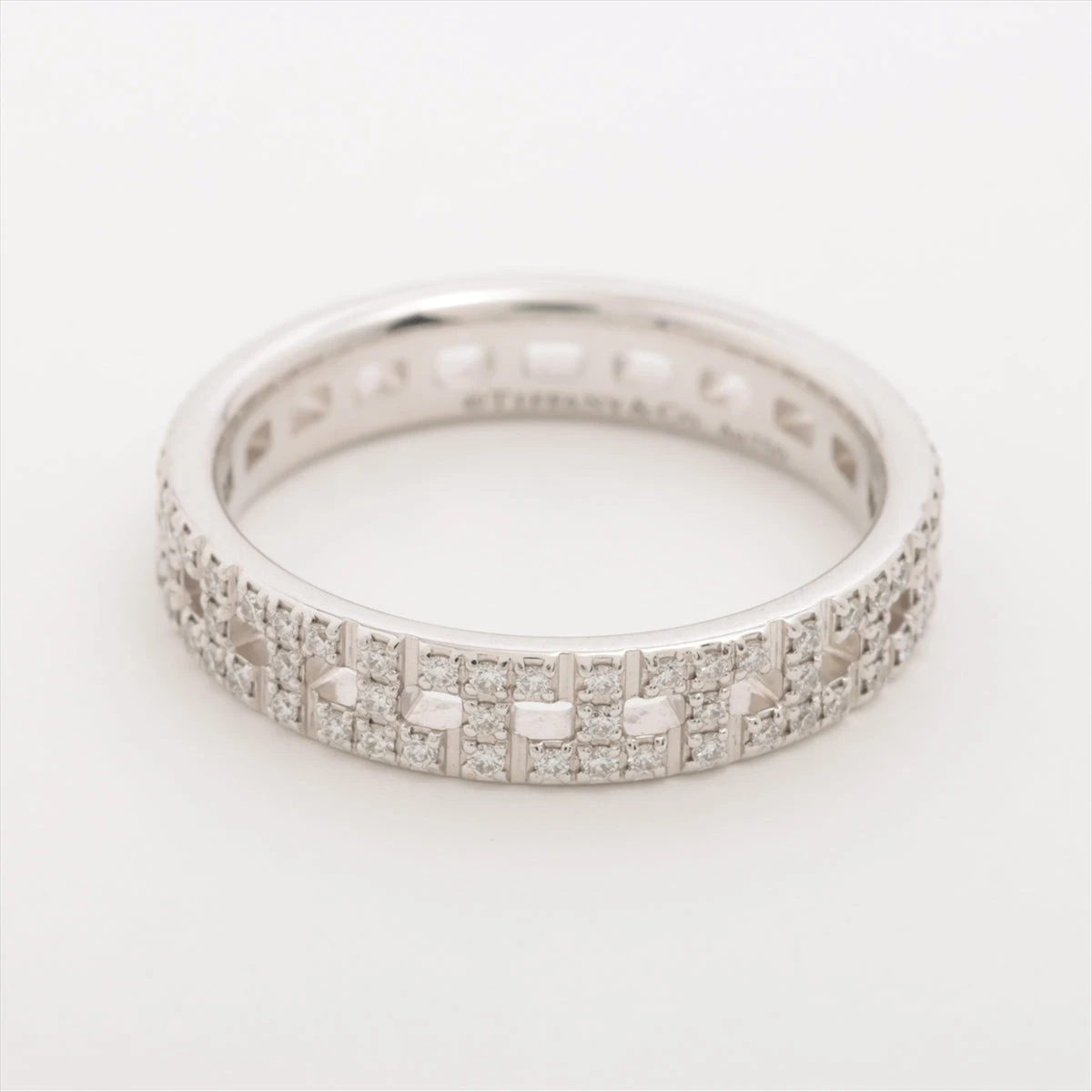 ティファニー 9号 T TWO ナロー ダイヤ リング 750 WG 3933