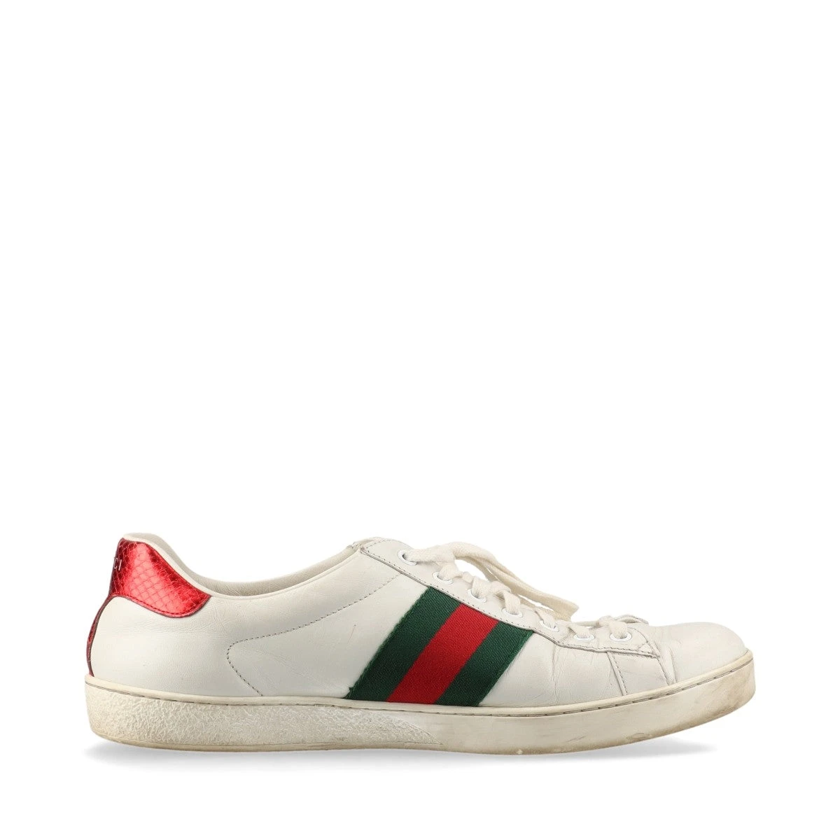 グッチ エース レザー スニーカー 9 メンズ ホワイト 456230