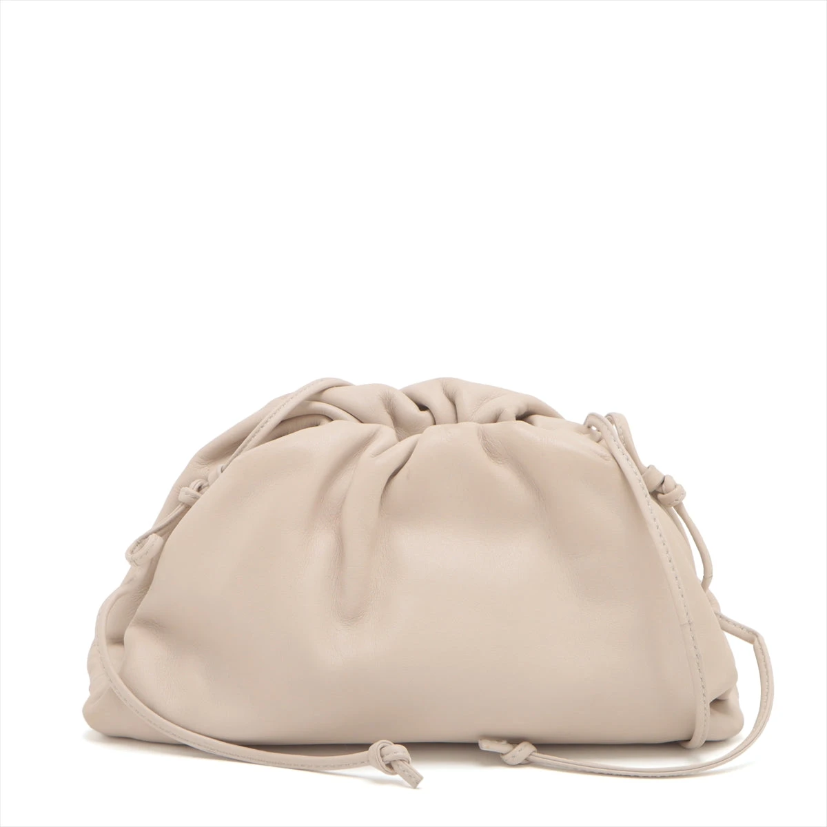 ボッテガヴェネタ ミニ ザ ポーチ レザー ショルダーバッグ ベージュ  