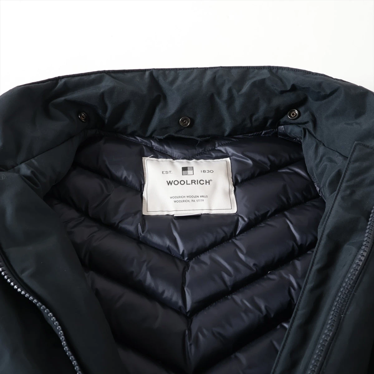 美品　ウールリッチ　ダウンコートジャケット　黒　XS ラビットファー 美品ウールリッチダウンコートジャケット黒XS ラビットファー