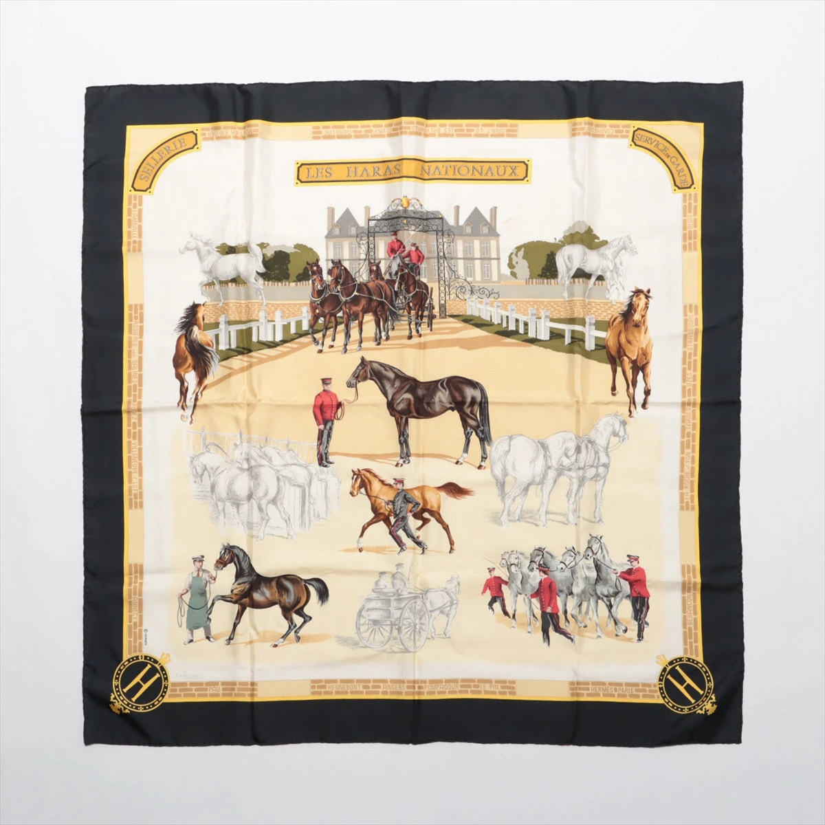 RE ARRIVAL/再入荷 カレ90 エルメス LES スカーフ 国立種馬飼育場 NATIONAUX HARAS 小物