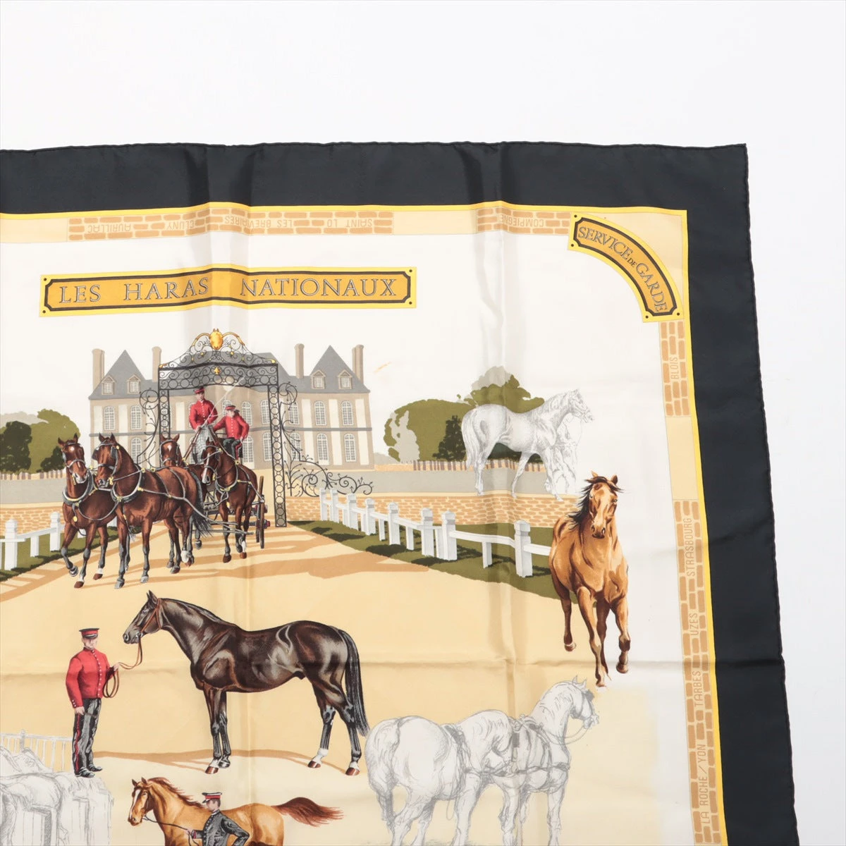 エルメス カレ90 LES HARAS NATIONAUX 国立種馬飼育場 スカーフ シルク