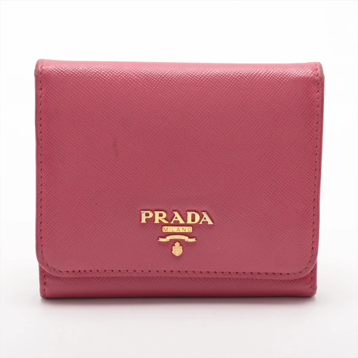 プラダ 三つ折り財布 サフィアーノレザー ピンク 1M0176 プラダ サフィアーノメタル 1M0176 レザー コンパクトウォレット