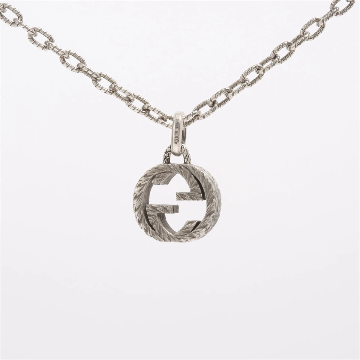 GUCCI シルバー ネックレス　インターロッキング　アラベスク グッチ インターロッキングG アラベスク ネックレス 925 18.2g