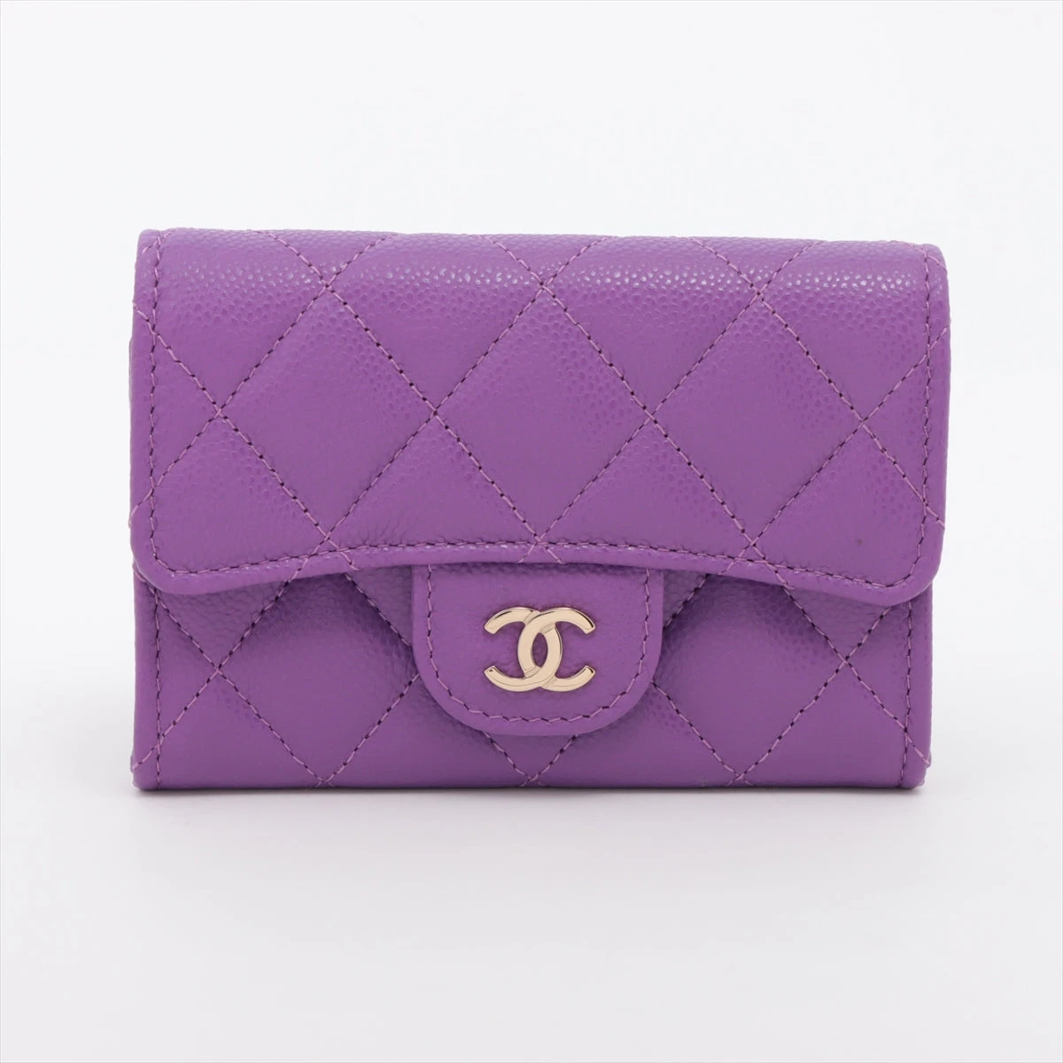 CHANEL 紫色 レザー コインケース キルティング シャネル マトラッセ コインケース｜パープル(紫)｜中古ブランド