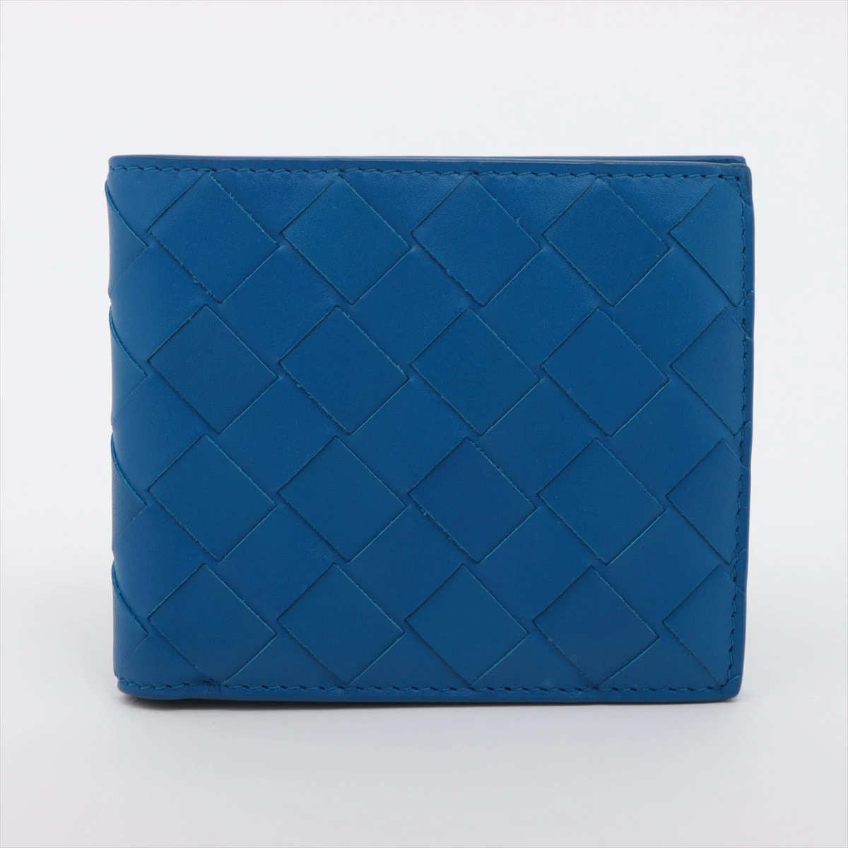 極美✨ボッテガヴェネタ 二つ折り財布 イントレチャート レザー ネイビー 青 極美✨ボッテガヴェネタ 二つ折り財布 イントレチャート レザー