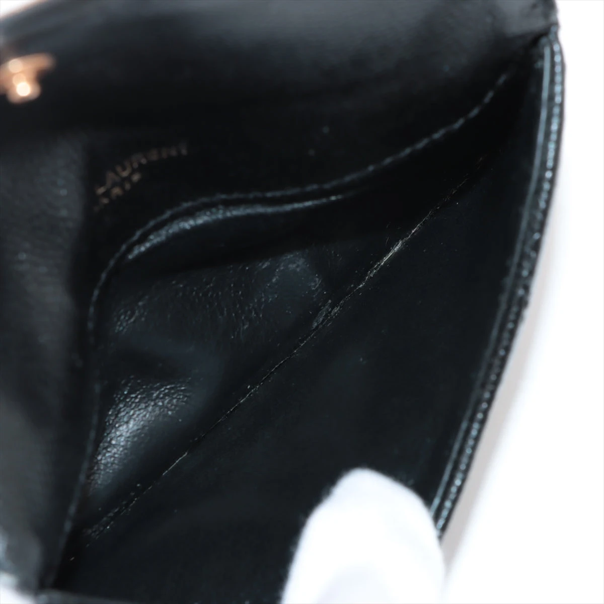 サンローランパリ Vステッチ YSLロゴ GUE612808 レザー フラグメント