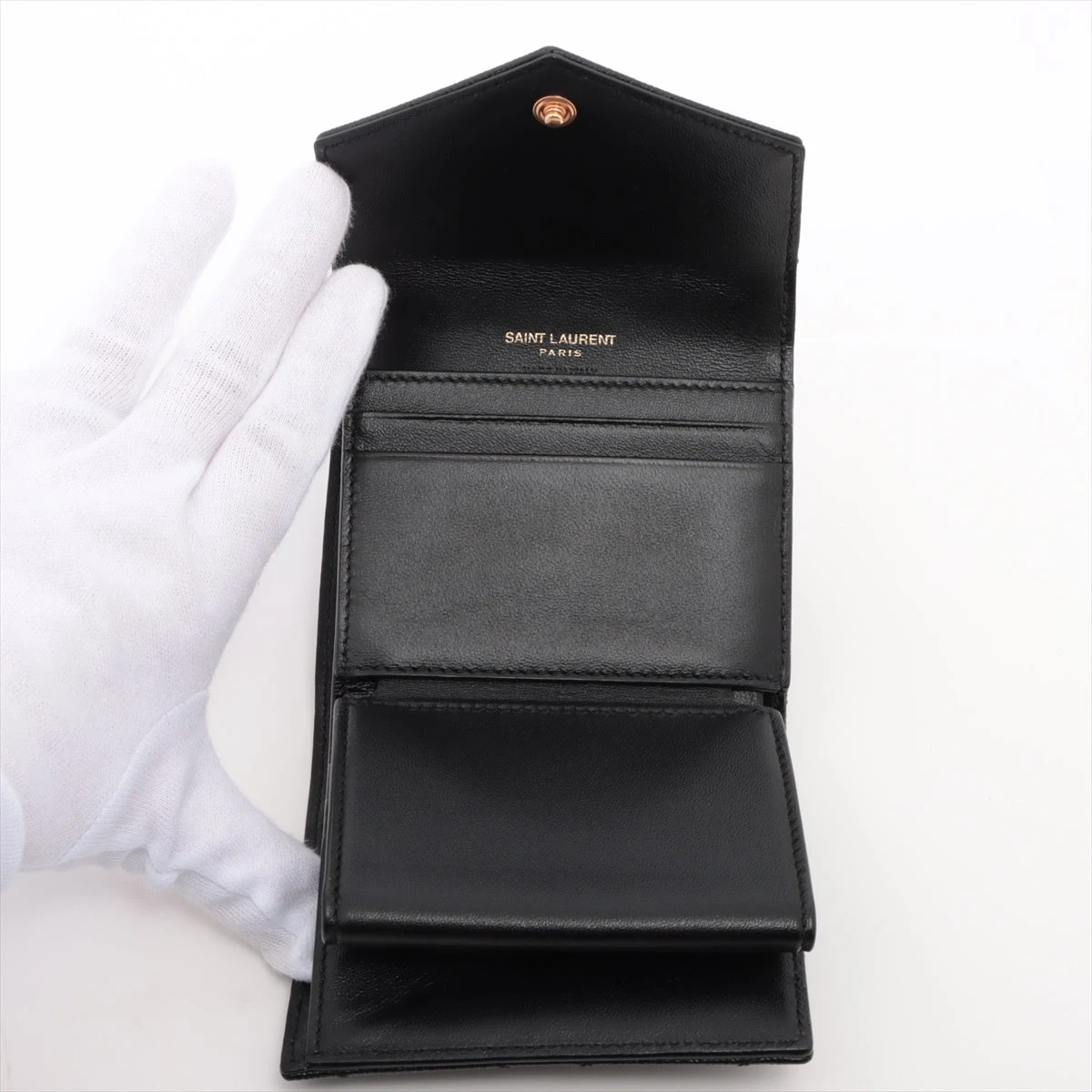 サンローラン モノグラム YSL GNC692061 レザー 財布 ブラック