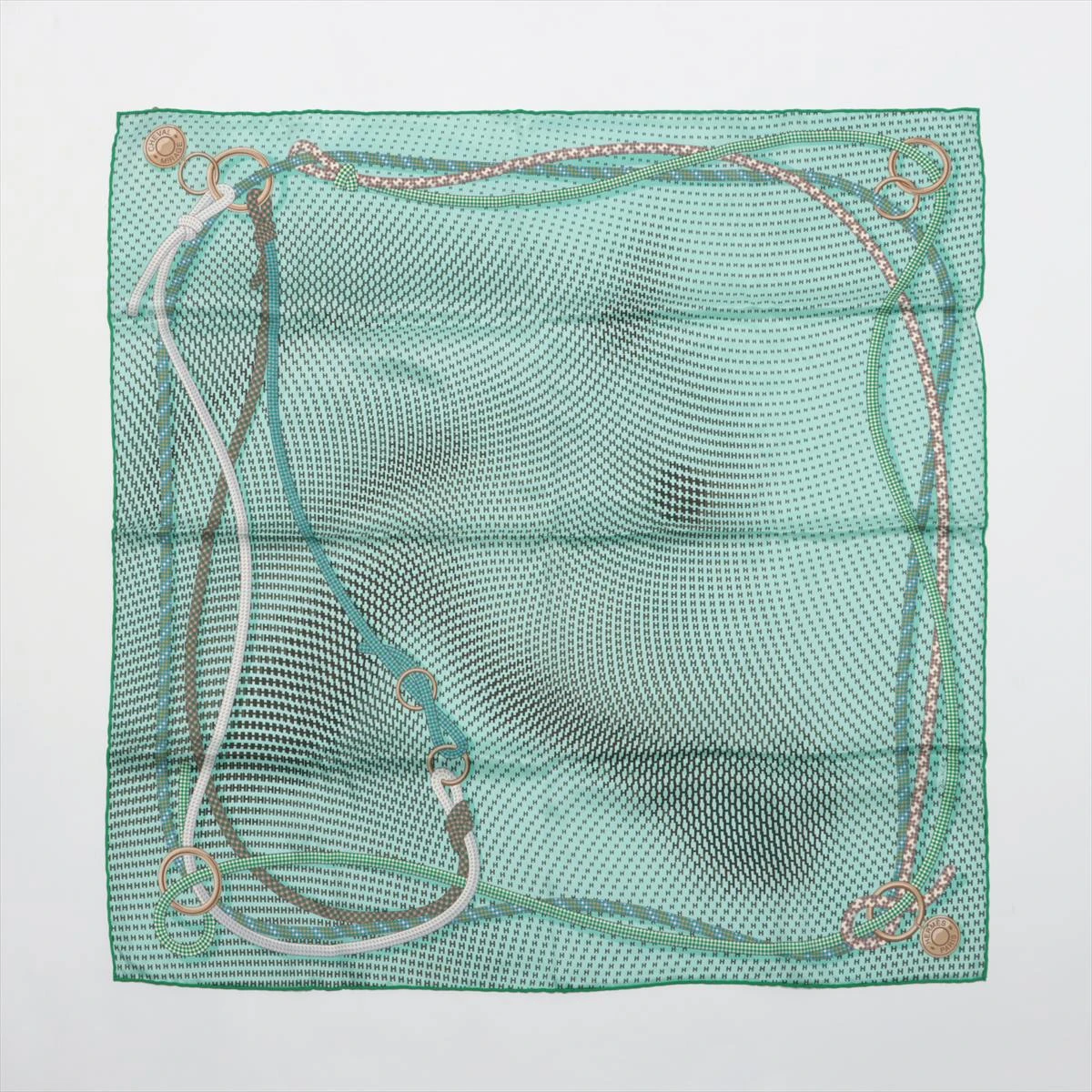 HERMES スカーフ ピンク グリーン 緑 カレ70 エルメス カレ70 スカーフ｜グリーン(緑)｜中古ブランド品