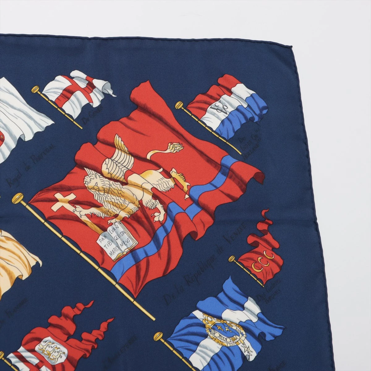 最終値下　HERMES エルメス カレ 90 PAVOIS スカーフ 船旗 HERMES】【PAVOIS】【フランス製】エルメス『カレ90 船旗