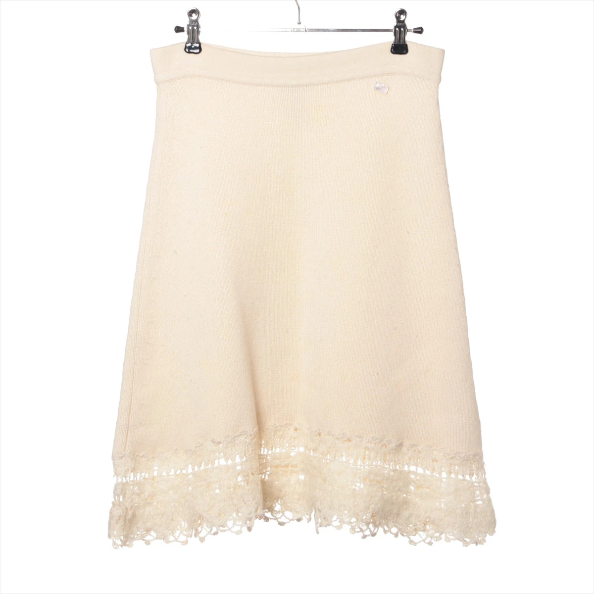シャネル 06C カシミヤ ニットスカート 38 レディース ホワイト