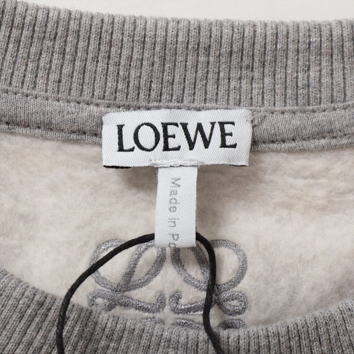 グレー クロップドスウェット　ロエベ　コットン　ウール　アナグラム LOEWE グレー クロップド スウェット