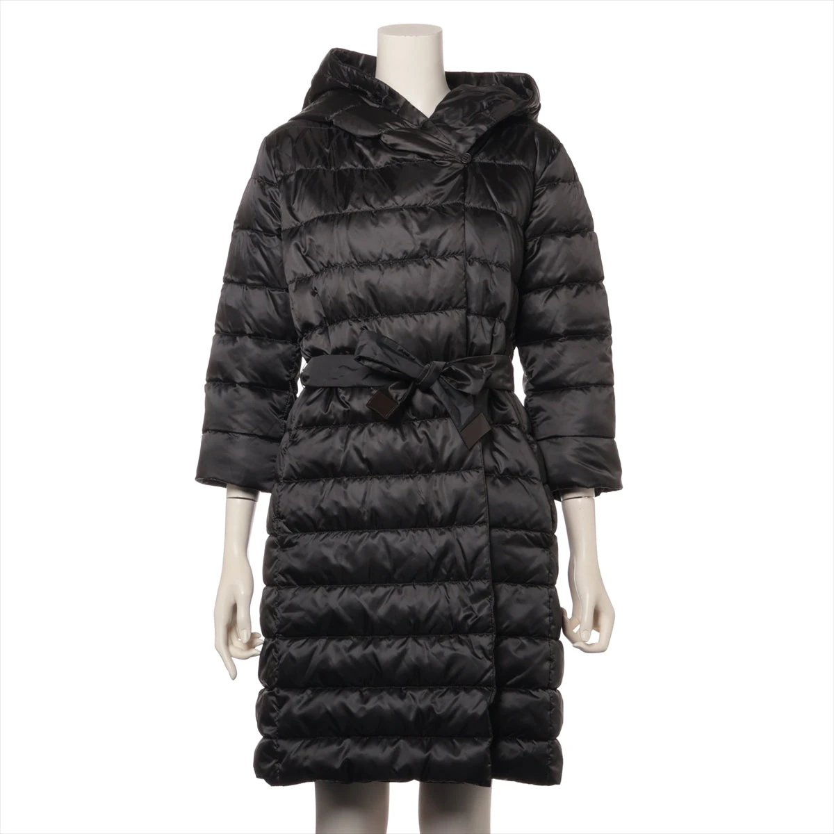 極美品　マックスマーラ　ダウンジャケット　ベルト　ボリューム襟✨　黒　42 Max Mara（マックスマーラ） Max Mara The Cube ザ・キューブ ダウン