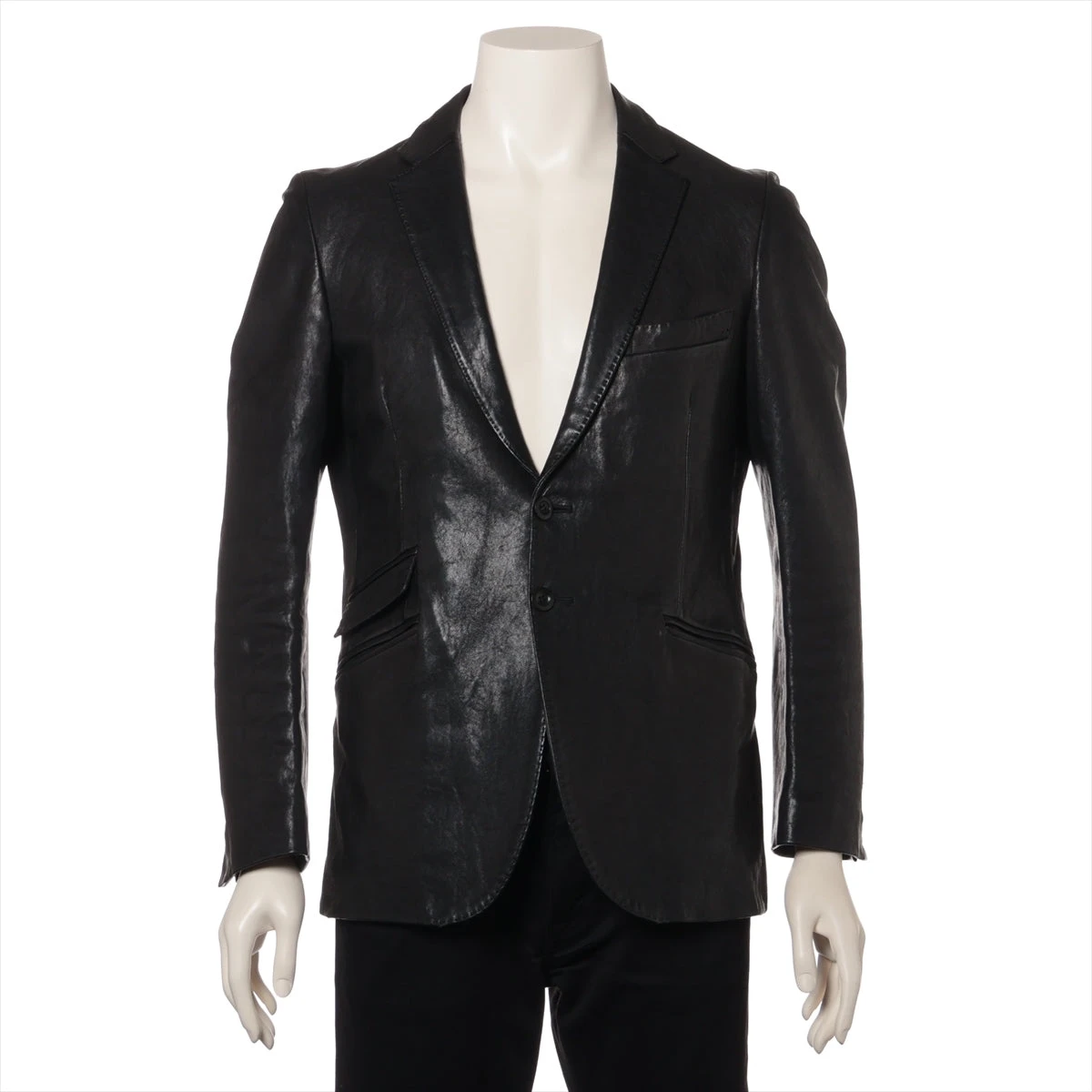 ピーエスポールスミス ラム レザージャケット M メンズ ブラック