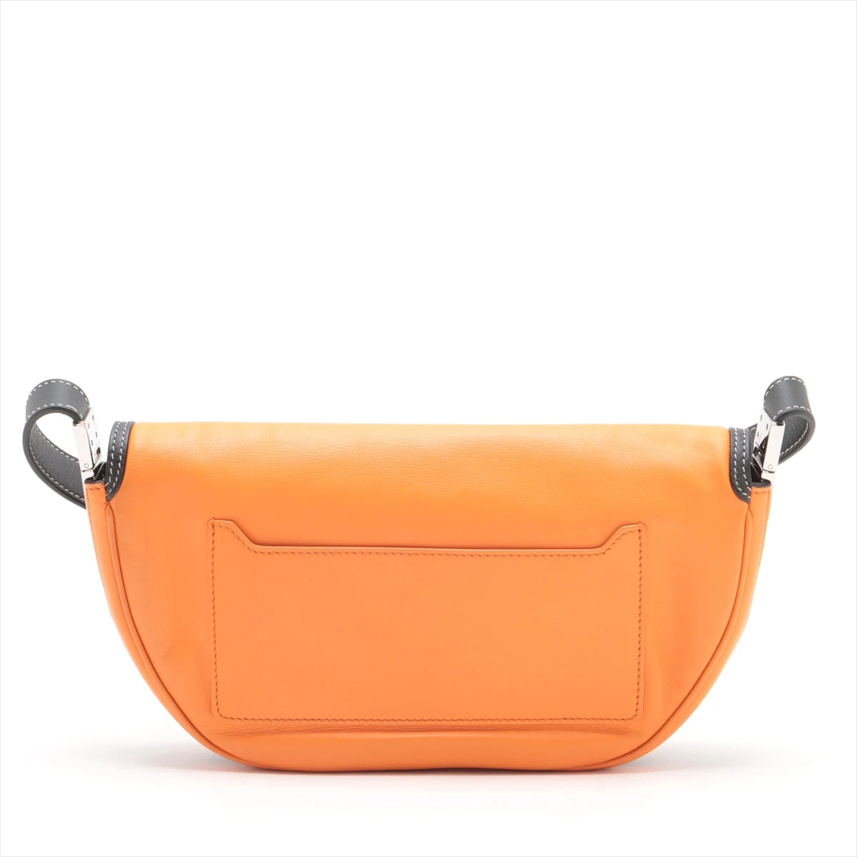 バーバリー オリンピア レザー ショルダーバッグ オレンジ×ブラック