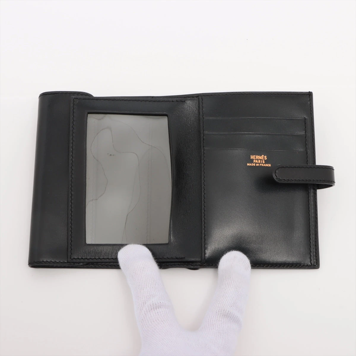 エルメス ソミュールディアンヌ ボックスカーフ コンパクトウォレット