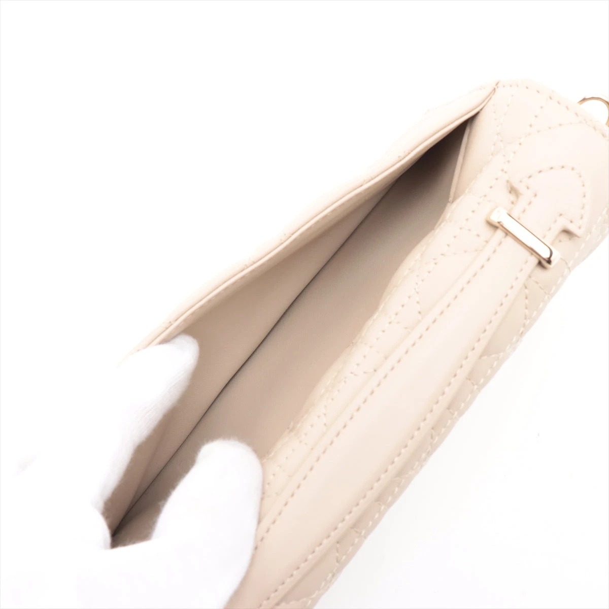 Christian Dior ベージュ レザー 2WAY ショルダーバッグ